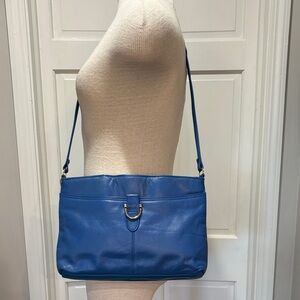 Alicia Genuine Leather Royal blue should strap colorful purse